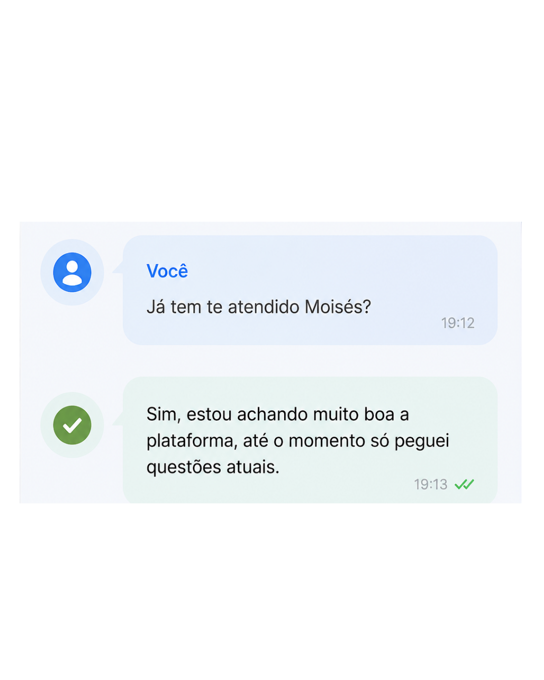 Feedback do aluno Moisés sobre a plataforma Aprove Questões